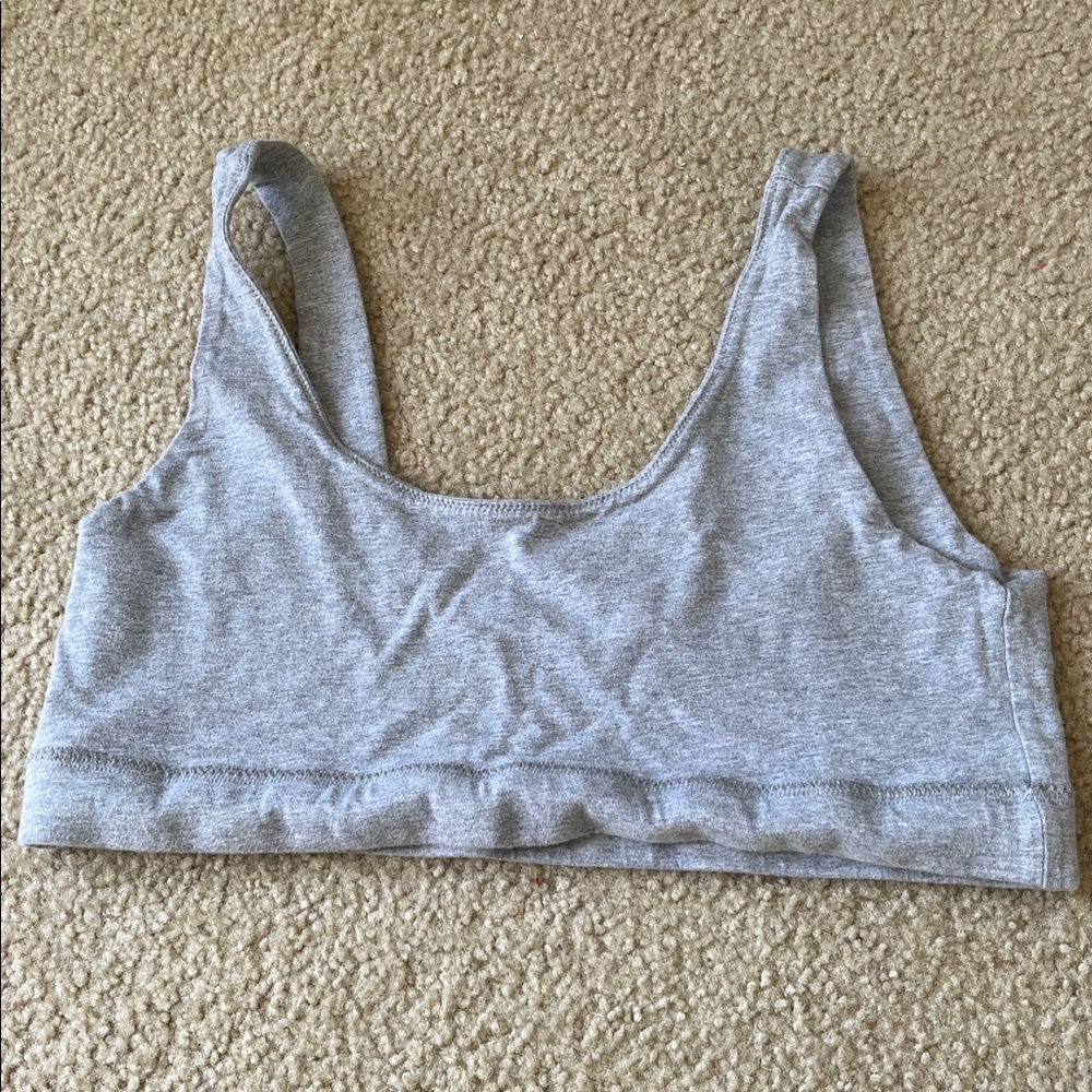 Pact Women's Seamless Bralette Organic Cotton Set Size Large Gray and Tan - Picture 10 of 12